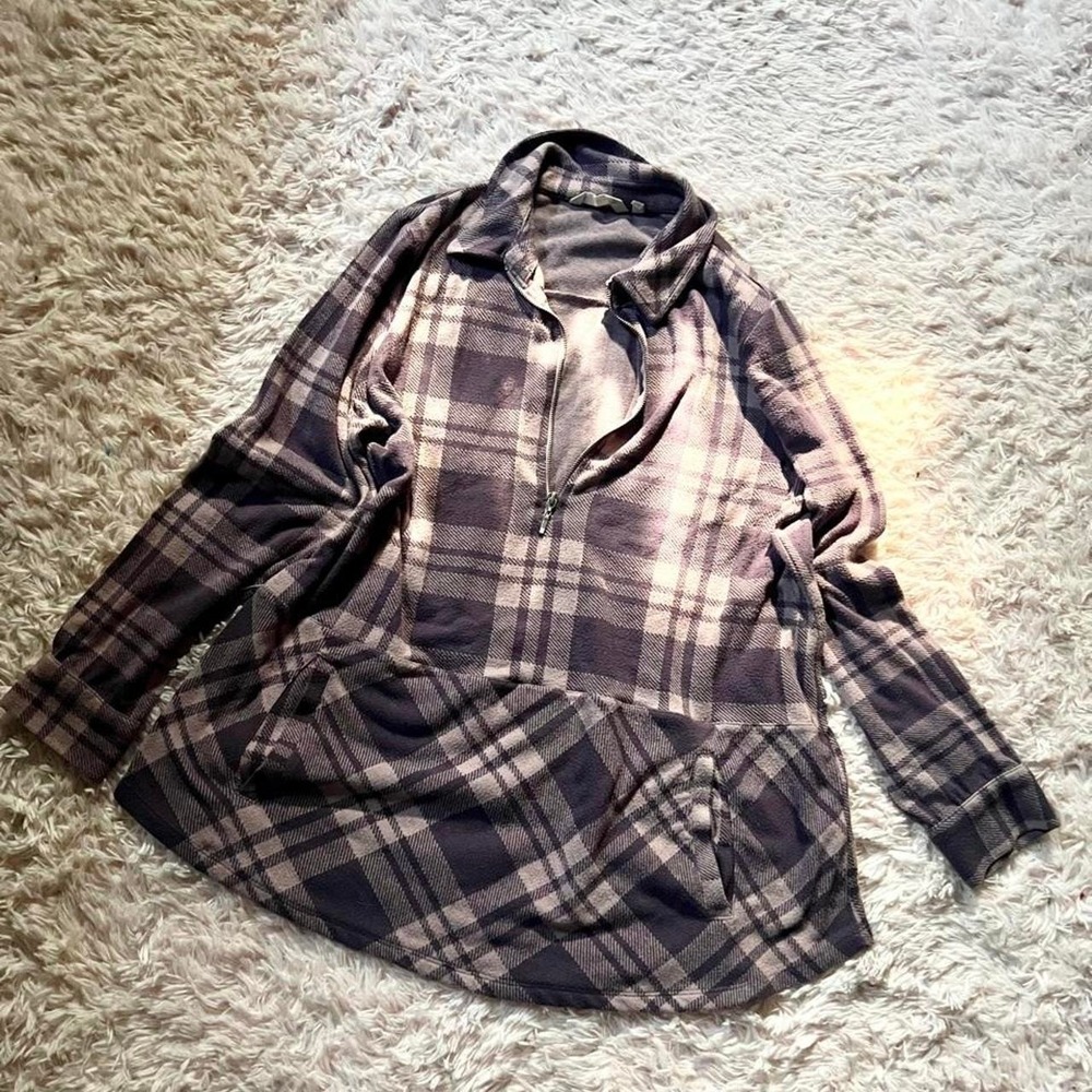Purple Plaid‎ Rustic Feminine Southern Pullover Top Womens PL Sweater Weather